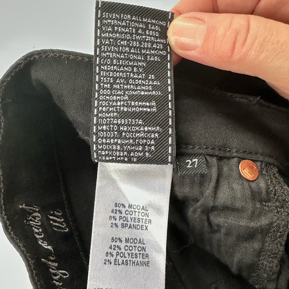COPY - NWOT 7 For All Mankind Ali jeans in black, size 27. - Picture 9 of 11